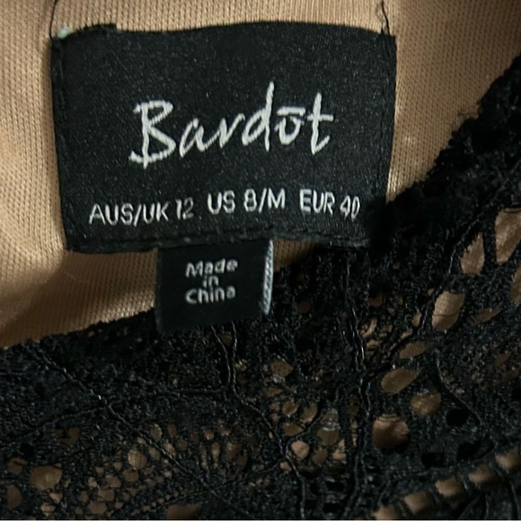 BARDOT Bodycon Elegant Sheer Lace Overlay Cocktail Dress w Nude Lining Size M - Picture 9 of 12